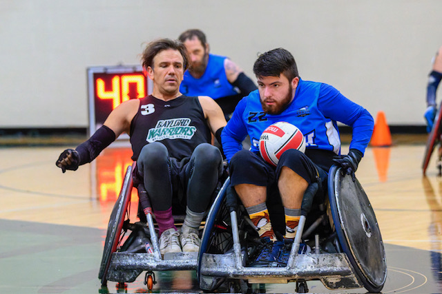 BJW_Crash_Warriors_9277-DxO_DeepPRIME_3 number 22 in possession, wheel chair rugby