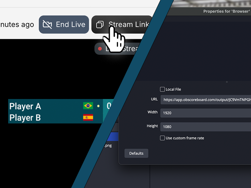 Paste the padel stream link once into OBS, vMix, Streamlabs, or another streaming platform
