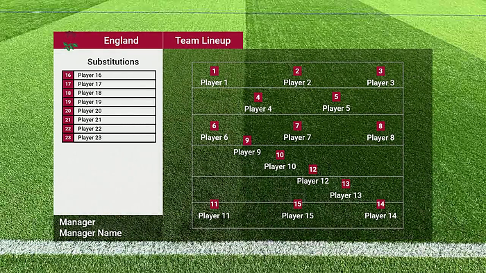 Team Lineup With Subs rugby scoreboard overlay
