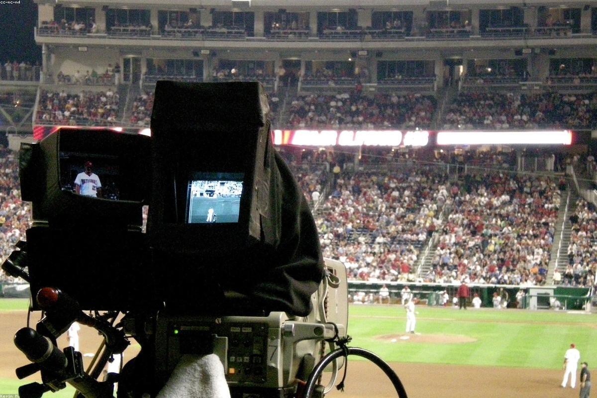 Camera filming a live match